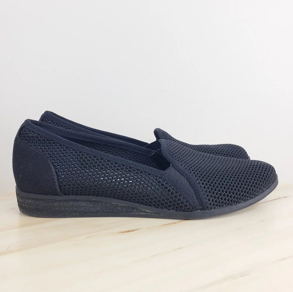 Dr. Scholls Wedge Slip On Shoes Sz 8 Dawn It Black Comfort Casual Comfy Career - Picture 2 of 8